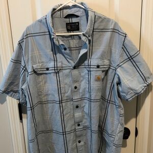 Carhartt Adult XL loose fit midweight short-sleeve plaid shirt